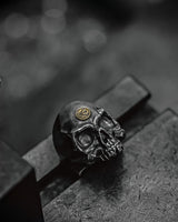 Skull Ring in 925 Silver+18K Gold