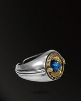 Blue planet Ring in 925 Silver