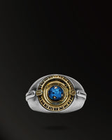 Blue planet Ring in 925 Silver