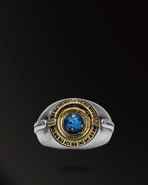 Blue planet Ring in 925 Silver