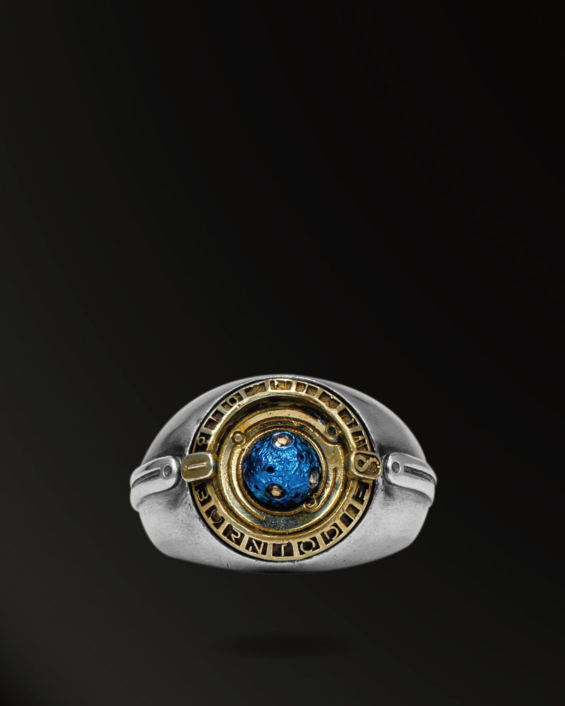 Blue planet Ring in 925 Silver