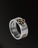 Infinite Horn snakes Ring in 925 Silver+18K Gold