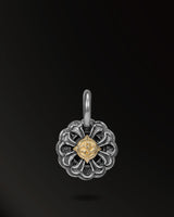 Immortal Flower Snake Amulet in 925 Silver+18K Gold