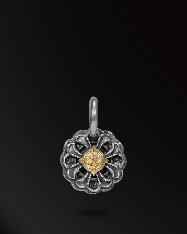 Immortal Flower Snake Amulet in 925 Silver+18K Gold