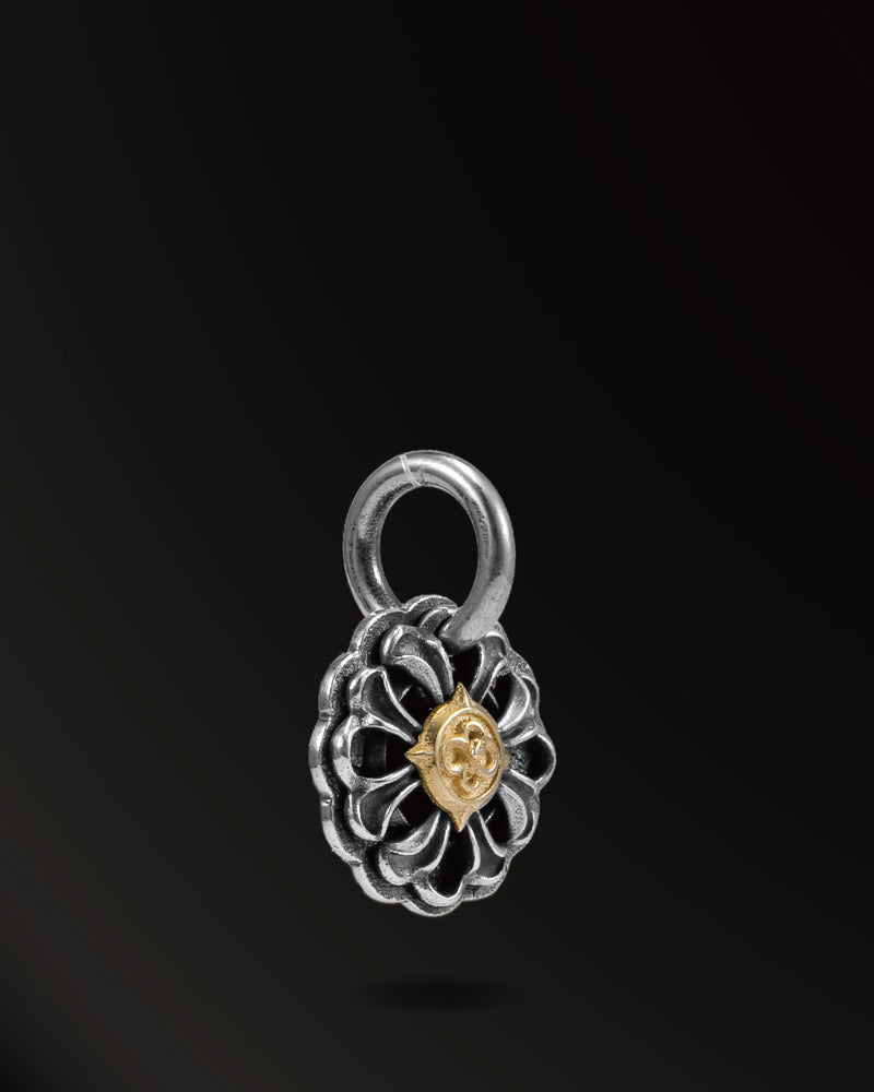 Immortal Flower Snake Amulet in 925 Silver+18K Gold