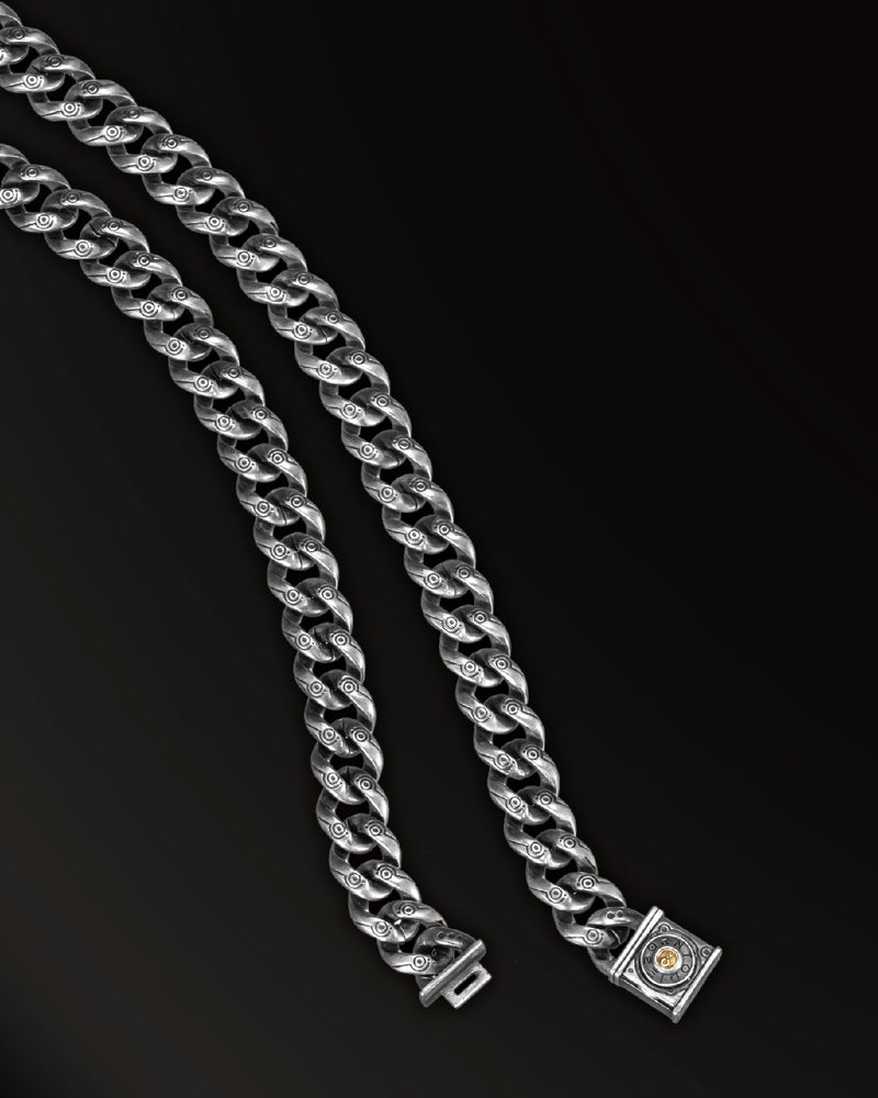 Infinite Stars Curb Chain Necklace in 925 Silver+18K Gold