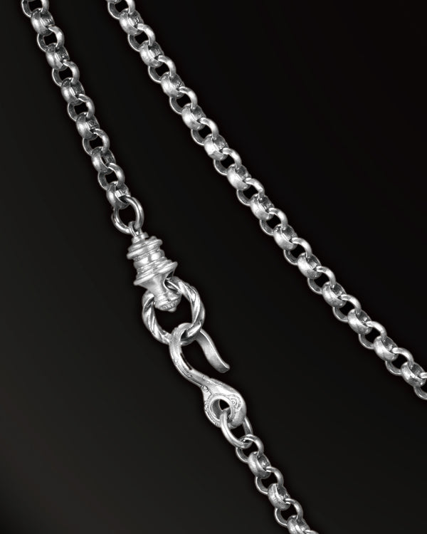 Torqued  Chain Link Necklace in 925 Silver