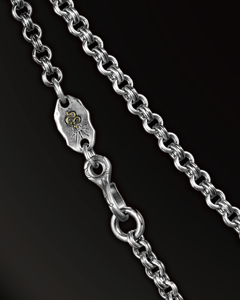 Snake of Light Double Ring Necklace in 925 Silver