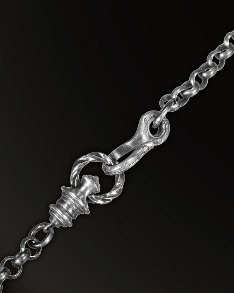 Torqued  Chain Link Necklace in 925 Silver