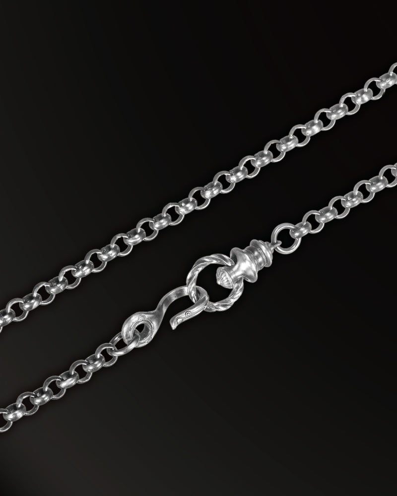 Torqued  Chain Link Necklace in 925 Silver