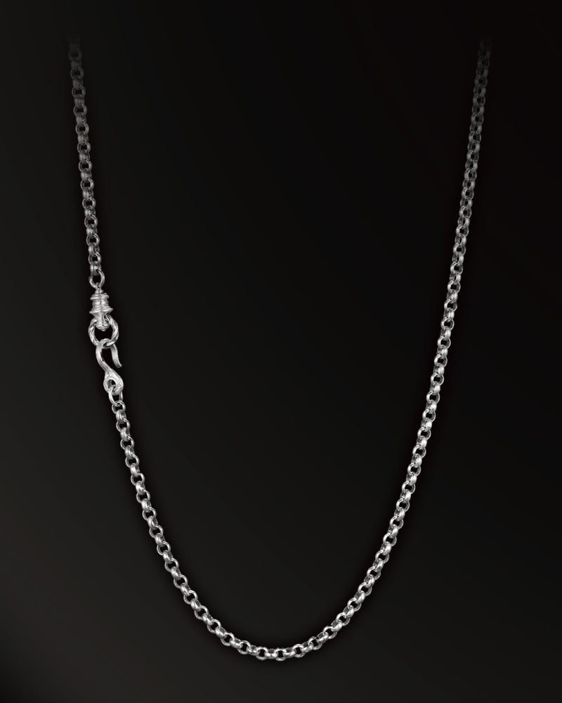 Torqued  Chain Link Necklace in 925 Silver