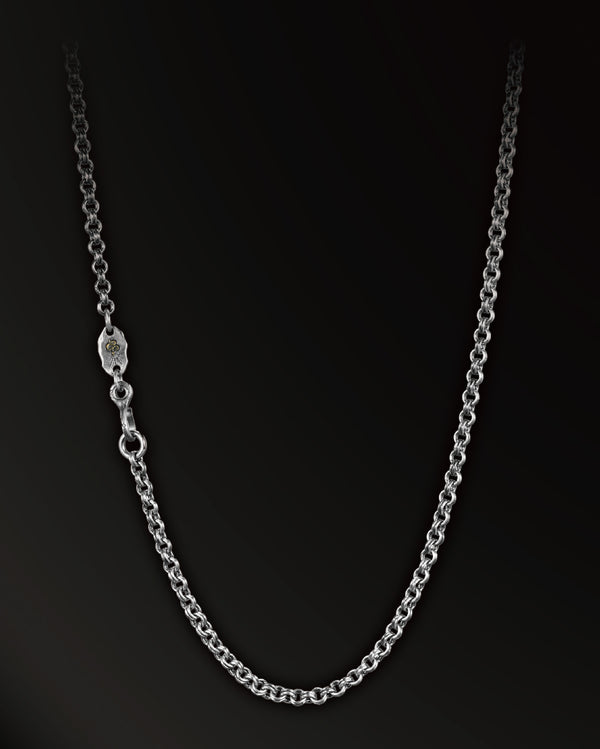 Snake of Light Double Ring Necklace in 925 Silver