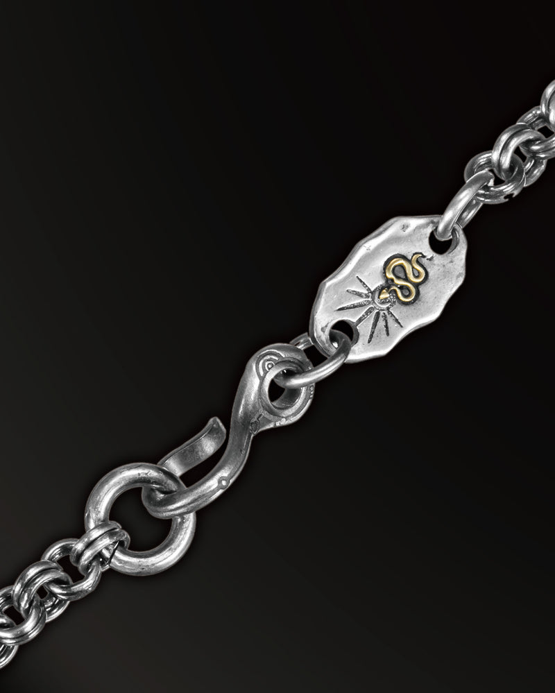 Snake of Light Double Ring Necklace in 925 Silver