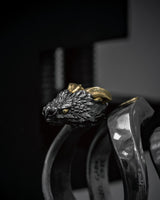 Smooth–Skinned Horn snakes 2.0 Ring in 925 Silver+18K Gold