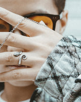 Mini Horn snakes Ring in 925 Silver