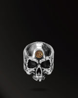 Skull Ring in 925 Silver+18K Gold