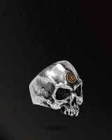 Skull Ring in 925 Silver+18K Gold