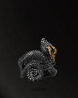 Scaly–Skinned Horn snakes 2.0 Ring in 925 Silver+18K Gold