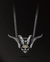 Hell devil Amulet in 925 Silver+18K Gold