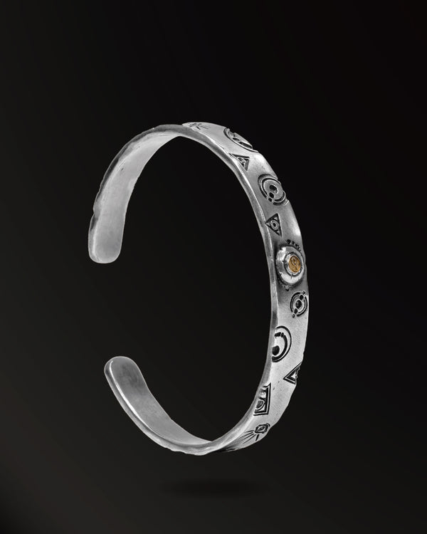 Symbol Bracelet in 925 Silver+18K Gold