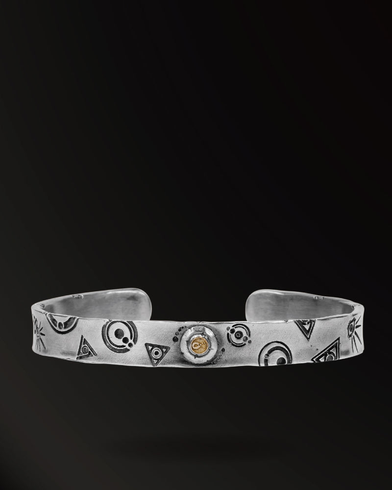 Symbol Bracelet in 925 Silver+18K Gold