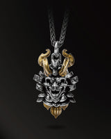 Hannya armor warrior Amulet in 925 Silver