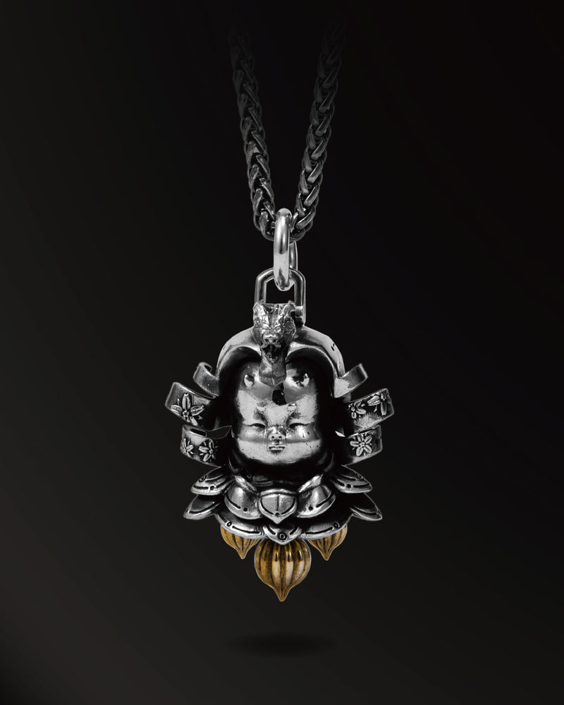 Hannya armor warrior Amulet in 925 Silver