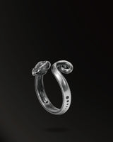 Mini Horn snakes Ring in 925 Silver