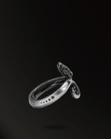 Mini Horn snakes Ring in 925 Silver