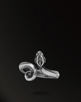 Mini Horn snakes Ring in 925 Silver