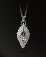 Spear of Light Amulet in 925 Silver+18K Gold