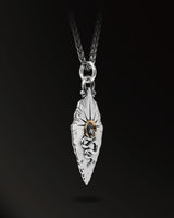 Spear of Light Amulet in 925 Silver+18K Gold