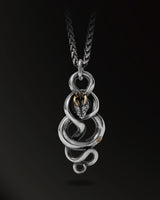 Infinite Horn snakes Amulet in 925 Silver+18K Gold