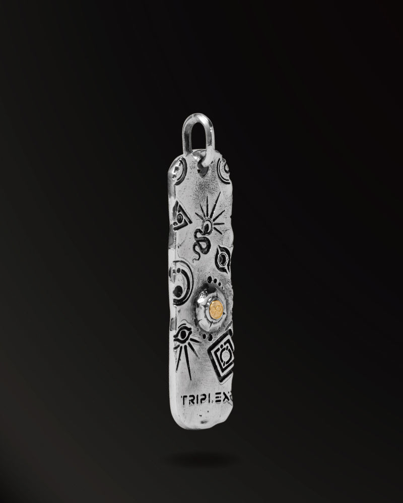 Symbol Amulet in 925 Silver+18K Gold