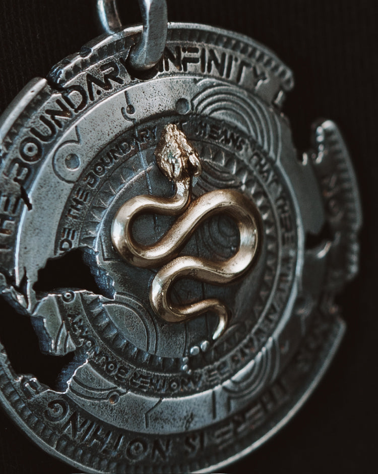 Shield of Horn Snake Amulet in 925 Silver