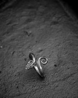 Mini Horn snakes Ring in 925 Silver