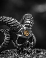 Hell devil Ring in 925 Silver+18K Gold