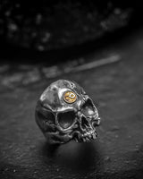 Skull Ring in 925 Silver+18K Gold