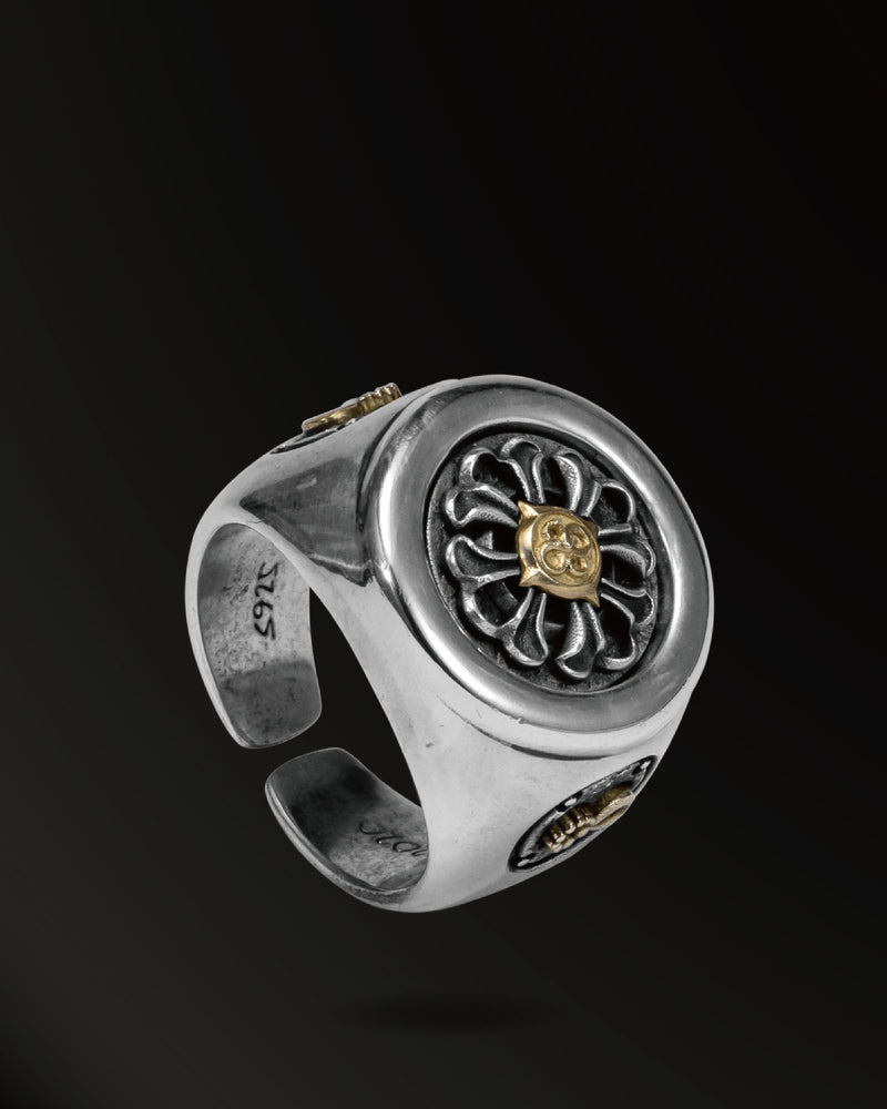 Immortal Flower Snake Ring in 925 Silver