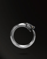 Ouroboros Ring in 925 Silver+18K Gold