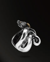 Smooth–Skinned Horn snakes 2.0 Ring in 925 Silver+18K Gold