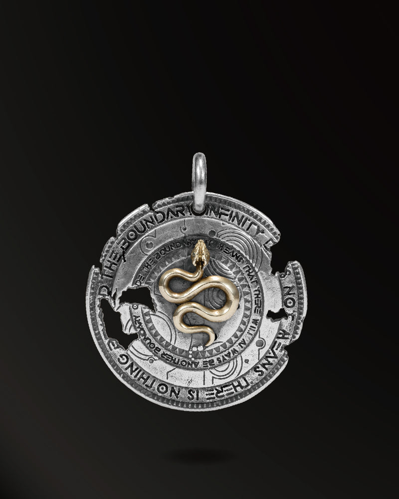 Shield of Horn Snake Amulet in 925 Silver