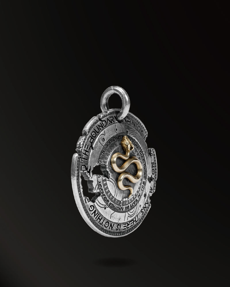 Shield of Horn Snake Amulet in 925 Silver