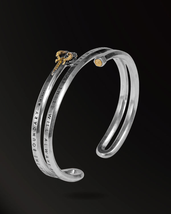 Horn snakes 2.0 Bracelet in 925 Silver+18K Gold