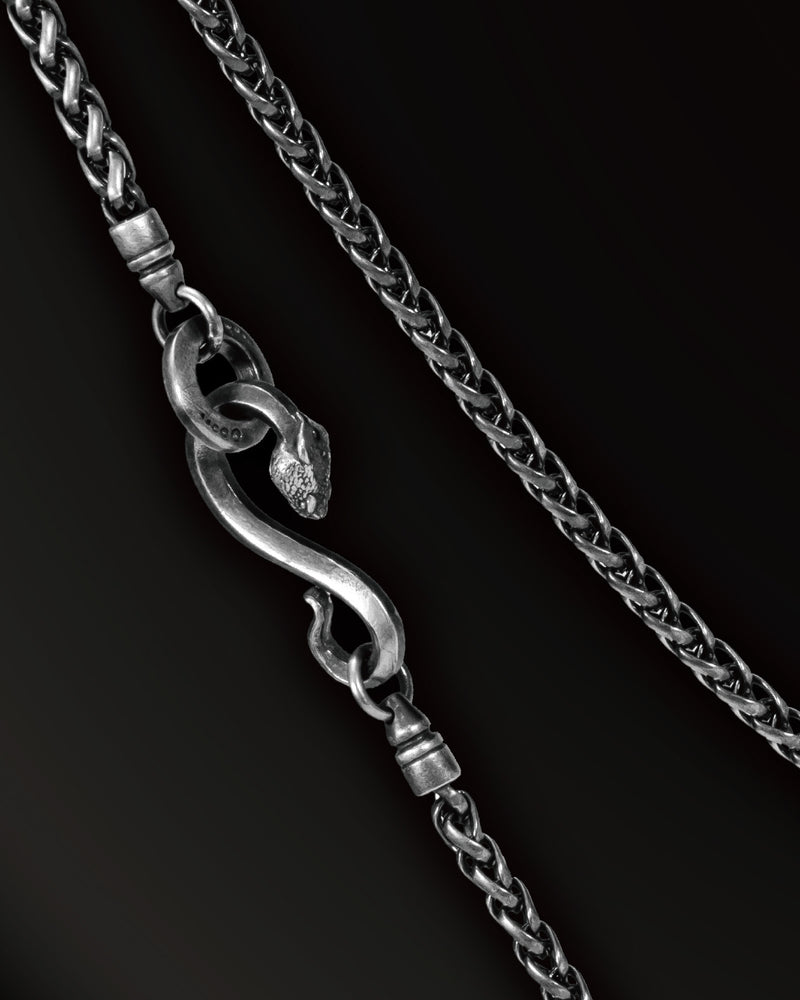 Horn snakes Wheat Chain in 925 Silver