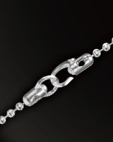 Infinite Stars Carved Round Bead Necklace  in 925 Silver