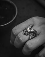 Hell devil Ring in 925 Silver+18K Gold