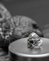 Skull Ring in 925 Silver+18K Gold