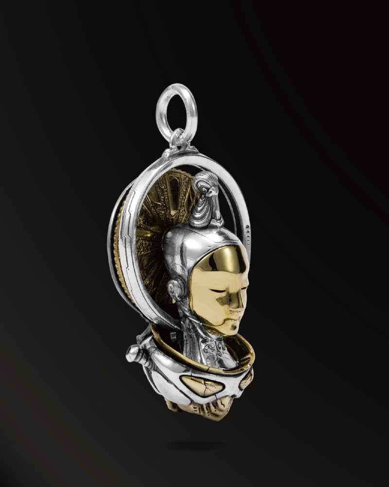 Buddha of Future1.0 Amulet in 925 Silver and Brass